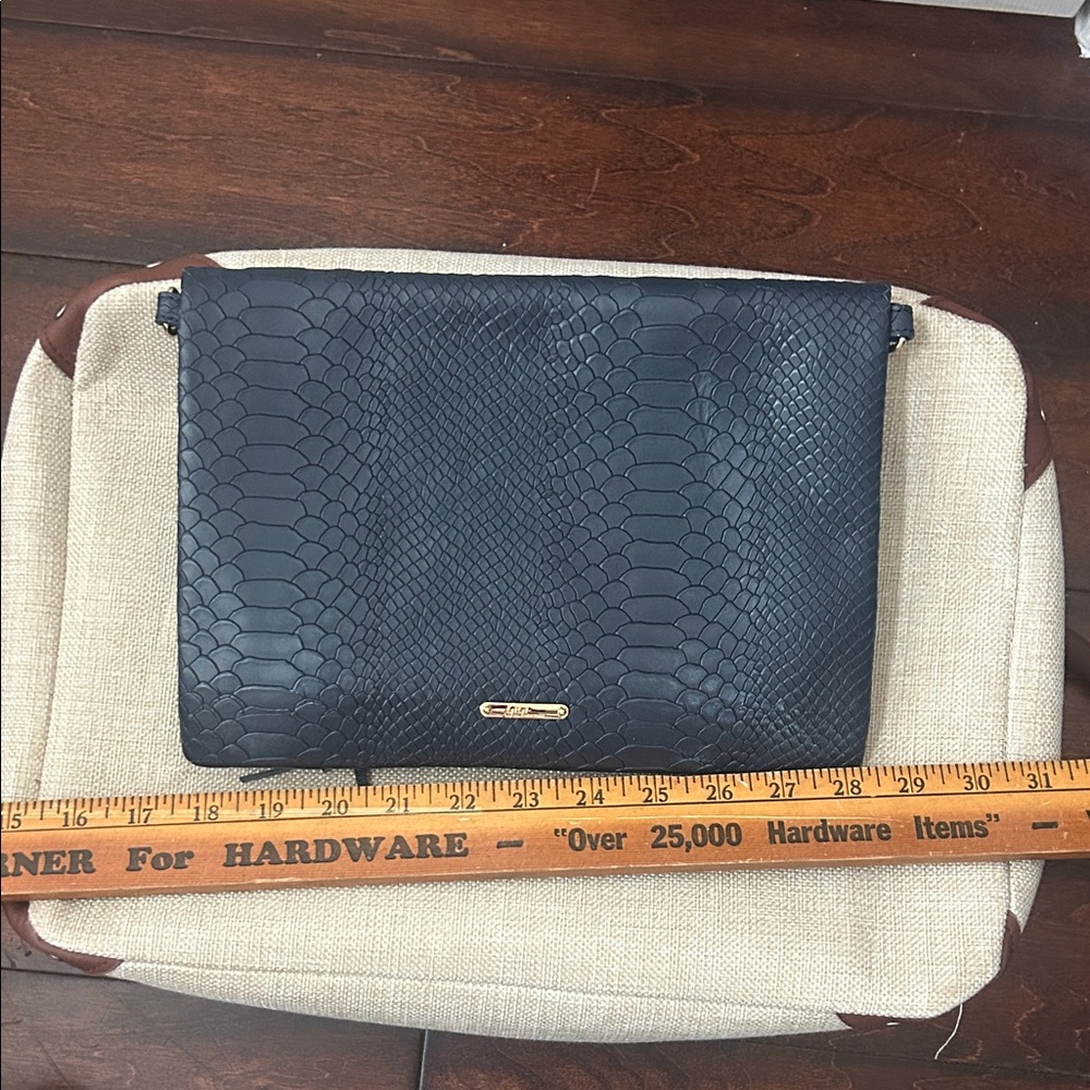 GiGi New York Midnight Blue embossed python leather